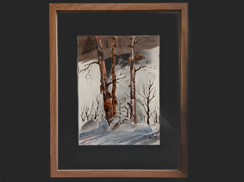 Winter Landscape Impressionist Watercolor Paper Gouache Signed Victor –  Designer Unique Finds